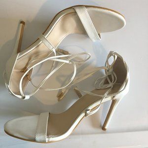 Shein - White Minimalist Tie Leg Stiletto